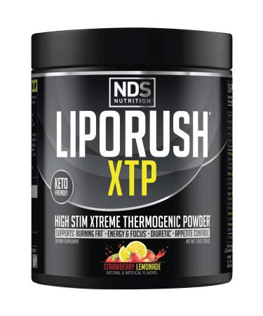LIPORUSH NDS Nutrition XTP Thermogenic Fat Burner with L-Carnitine - Energy Focus and Appetite Control - Extreme Thermogenic Fat Burning Powder Weight Loss - Strawberry Lemonade (45 Servings) - Buy Online on GoSupps.com
