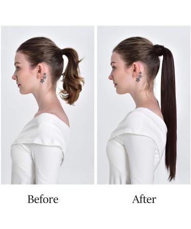 FESHFEN 24 Dark Brown & Caramel Wrap Around Ponytail Extension - 24 Inch, Pack of 1 - Buy Online on GoSupps.com