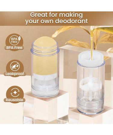 RONRONS 10 Pcs 30ml Empty Deodorant Containers Twist-up Filling Stick Clear Plastic Deodorant Bottles 1 Oz Refillable Deodorant Bottom fill Round Lip Balm Tubes for Home Travel Business Trip - Buy Online on GoSupps.com