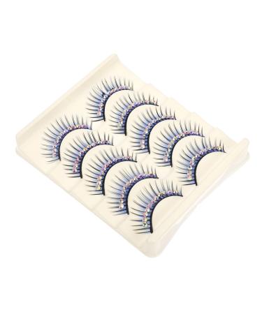 Angoily 15 Pairs Diamond False Eyelashes Makeup Eyelashes Glitter Eyeliner Glitter Eye Line Bling Eyelash Makeup Eye Stickers Fake Lashes Cosmetic Bag Miss Chemical Fiber Hard Stem Natural