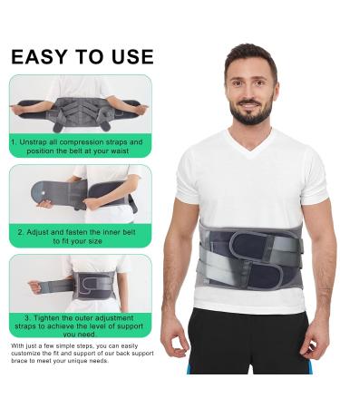 HONGJING XL Back Brace for Lower Back Pain Relief | Lumbar Support with 7 Stays & Breathable Mesh | Ideal for Heavy Lifting & Sciatica Pain Relief - Buy Online on GoSupps.com