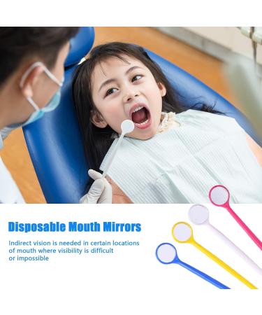 40-Part Disposable Plastic Tooth Mirror Set - Curved Angle Dentist Instruments for Oral Care Inspection - Buy Online on GoSupps.com