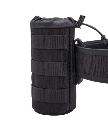 Dotacty MOLLE Bottle Pouch Holder for Duty Belt Backpack Tactical Water Bottle Holster Hydration Carrier Heavy Duty Sport Bottle Bag for Hiking Climbing Camping Fishing Hunting Leo Police Patrol Black