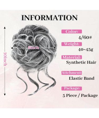 Fulang Hair 5 Pack - Wavy Artificial Hair Ties for Women | Large Messy Bun Extensions & Updos (4/60) - Buy Online on GoSupps.com