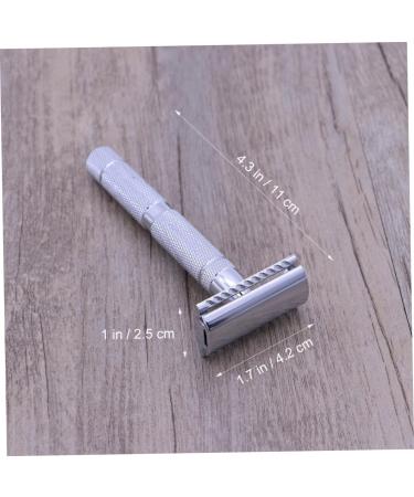 Shop Minkissy Steel Safety Razor for Men - Premium Quality Silver Double Edge Razor with Solid Wood Handle for Home Use - Buy Online on GoSupps.com