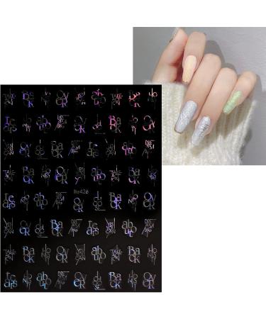 JMEOWIO 10 Sheets Letters Nail Art Stickers Decals Self-Adhesive Colorful Nail Supplies Nail Art Design Decoration Accessories - Buy Online on GoSupps.com