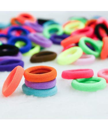 300PCS Toddler Kids Hair Ties - Soft Cotton Ponytail Holders - Elastic Bands for Babies - 1.1 Inch Diameter - 15 Colors by Qarwayoc - Buy Online on GoSupps.com