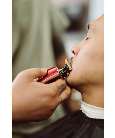 SUPREME TRIMMER ST5220 Cordless Hair Trimmer & Beard Clipper - Professional Men's Barber Liner in Red & Gold with Extra Blade - Buy Online on GoSupps.com