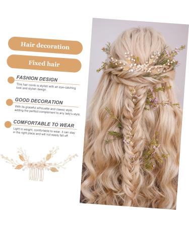 FRCOLOR Miss crystal hair comb Hair piece Metal bride decorate hair romantic wedding headpiece ornament hair accessories alloy gold hair accessories leaf prom accessories grace - Buy Online on GoSupps.com