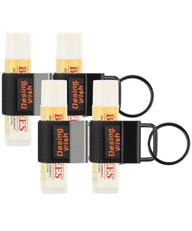 Chapstick Holder 4-Pack with Key Ring - Portable Lip Balm Holder Keychain for Lipstick, Balm & Gloss - Buy Online on GoSupps.com