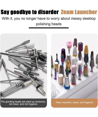 Nail Organizers and Storage | 30 Holes 2 in 1 Nail Drill Holder & Bit Set Anti-Splash Nail Bit Case 2 Brushes Included for Home Salon Use - Buy Online on GoSupps.com