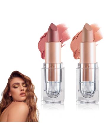 2PCS Mini Capsule Pills Lipstick Set Matte Lip Stain Long Lasting Waterproof Lip Gloss Kit Pill Shaped Lipstick Lip Balm Suit for Women Girls(602+607)