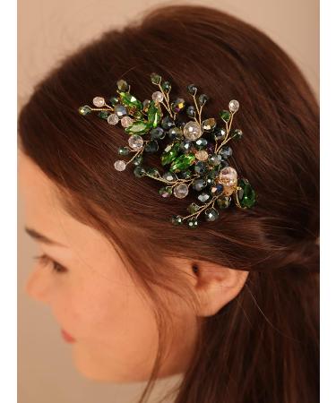 Kercisbeauty Emerald Green Hair Clip - Elegant Wedding Hair Jewelry for Women and Girls - Buy Online on GoSupps.com