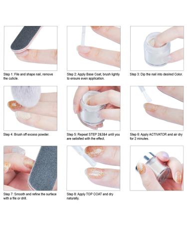 SEISSO Dip Powder Nail Set - 8 Glitter Pastel Colors, Acrylic Dipping Starter Kit, French Nail Art Manicure, DIY Salon Quality, Gifts for Women - Buy Online on GoSupps.com