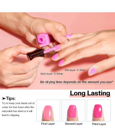 Morovan Fingernail Nail Polish Set: Pink Air Dry 15 Colors 7ml Nude Bulk Nail Polish Non Gel Regular Nail Polish Kit Finger Nail Polish Set Gift for Women Mystic Garden - Buy Online on GoSupps.com