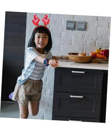 Beatifufu 1pc Hairband for Christmas Deer Ears Headband Deer Antler Head Band Reindeer Antler Hair Hoop Christmas Party Reindeer Headdress Christmas Costume Hairband Elk Miss Head Button Red 26X18CM Red - Buy Online on GoSupps.com