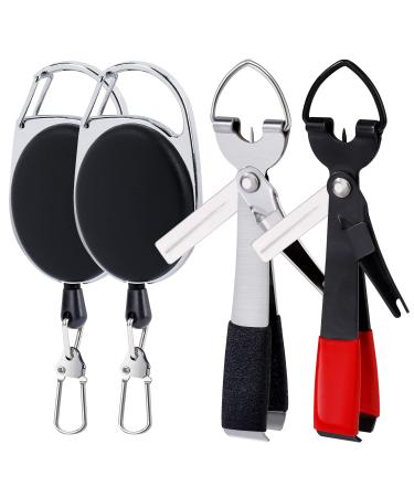 Maoxintek fishing cord nipper 4 in 1 fly fishing knot tying tool multifunctional fishing line clipper with Zinger Retractor combo fishing tying tools