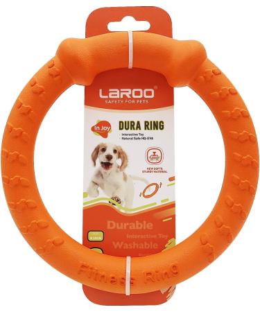 Laroo Indestructible Dog Frisbee | Floatable Flying Disc Toy for Medium Large & Small Dogs | Summer Pet Training - 18cm Orange - Buy Online on GoSupps.com