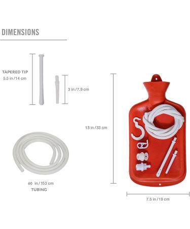 2 Quart Home Enema Kit with Hose, Tips, and Water Flow Clamp for Colon Cleansing - Enema Bag Set - Buy Online on GoSupps.com