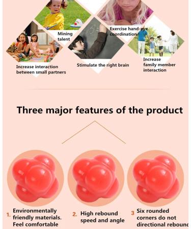 FMELAH Rubber Reaction Ball and Agility Trainer - Hexagonal Red Field Training Ball for Hand-Eye Coordination - Buy Online on GoSupps.com