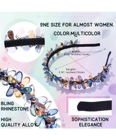 IYOU Sparkly Crystal Headband Black Shiny Rhinestone Hair Bands Flower Party Prom Hair Accessories for Women and Girls - Buy Online on GoSupps.com