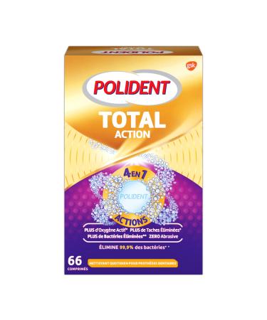 Polident Total Action Cleaner, For Partial or Complete Dentures, Reduces Plaque Formation, 66 Tablets