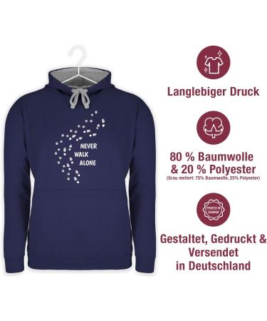 Shirtracer Hoodie for Dog Owners - Two-Colored Navy Blue/Gray Sweater - Never Walk Alone Paw Prints - Ideal Gift for Men & Women XL - Buy Online on GoSupps.com