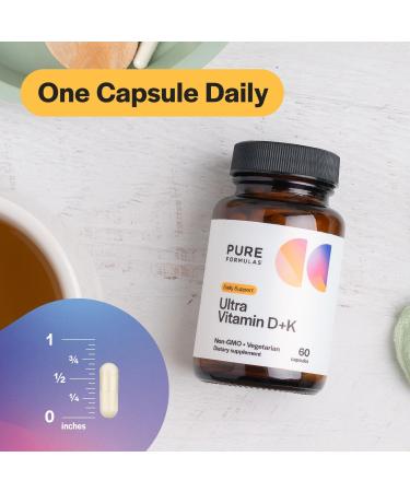Vitamin D3 K2 Vitamin 5000 IU - VIT D3 K2 Supplement for Calcium Absorption Bone Strength Cardiovascular & Immune Function Support Soy-Free Non-GMO 60 Vegetarian Capsules 60 Count (Pack of 1) - Buy Online on GoSupps.com
