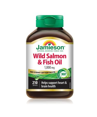 Jamieson No Fishy Aftertaste - Wild Salmon & Fish Oil 210 SoftGels