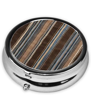 Colorful Stripes Round Pill Box | 3 Compartment Portable Travel Organizer for Vitamins & Medications - Buy Online on GoSupps.com