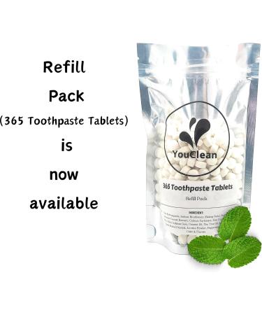 90 Toothpaste Tablets - Eco-Friendly Glass Tube | Travel & Daily Use | Nano Hydroxyapatite Fluoride-Free Vegan Mint - Buy Online on GoSupps.com