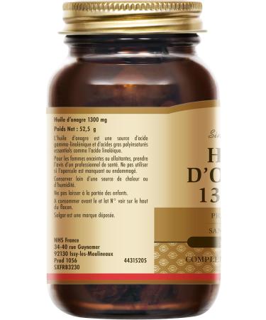 Solgar Evening Primrose Oil 1300mg - Feminine Balance - Beauty - Skin Tissue Maintenance - Food Supplement - Bottle of 30 softgels - Buy Online on GoSupps.com