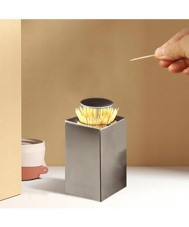 Dispra Toothpick Dispenser - Creative Stainless Steel Automatic Toothpick Box for Home Bars & Caf s - Buy Online on GoSupps.com