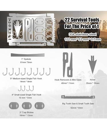 Moricher Survival Card Multitool- Fishing Line & EDC Kit for Outdoor Camping, Hiking, and Hunting - Silver 6pcs - Buy Online on GoSupps.com