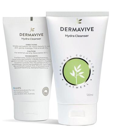 Dermavive Hydrating Facial Cleanser Soap-Free Gentle Cleanser with Colloidal Oatmeal & Vitamin E Soothes & Moisturizes Sensitive & Dry Skin Suitable for All Skin Types 120ml (4.05oz) 4.05 Fl Oz (Pack of 1) - Buy Online on GoSupps.com