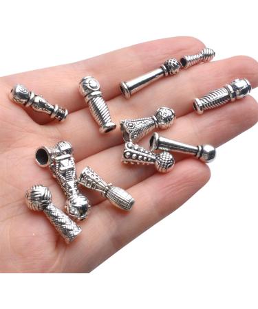 Tibetan Bead Caps 100g - Antique Silver Alloy Cone Flower Tassel End Caps for Jewelry Making - DIY Crafts - Buy Online on GoSupps.com