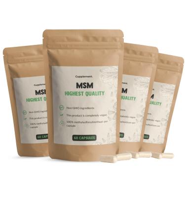 Cupplement 4 sachets of MSM capsules 60 pieces - Free pill box - MSM preparations - Powder and tablet free - Pure - Powder - Anti Aging