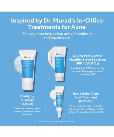 Murad Acne Trial Kit - Clear Breakouts + Control Oil | 3-Piece Set | Best Acne Treatment & Oil Control | Free Shipping Worldwide - Buy Online on GoSupps.com