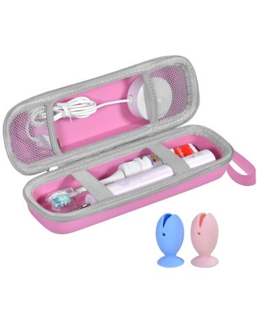 Tunyinsh travel case for electrical toothbrushes for oral b/oral-B Pro/phlips Sonicare electrical toothbrush portable travel case with 2 toothbrush heads silicone protective cover (pink) pink case and 2 caps - Buy Online on GoSupps.com