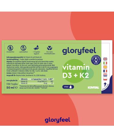 Premium Vitamin D3 + K2 Drops 1 700 (50ml) - All-Trans K2Vital | High-Dose Lab-Tested Additive-Free | Made in Germany - Buy Online on GoSupps.com