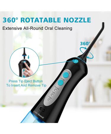 Water Flosser Cordless Teeth Cleaner - IPX7 Waterproof Oral Care for Braces & Bridges | Detachable Tank & 4 Jet Tips - Buy Online on GoSupps.com
