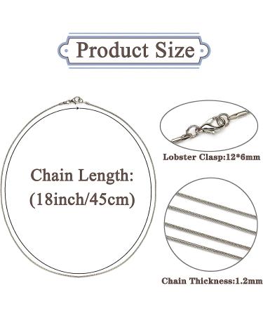 Forise 1.2mm Silver Plated Snake Necklace Chains - 24 Pcs, 18 Inch for Jewelry Making - Buy Online on GoSupps.com