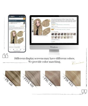 Vivien Extensions Remy Real Hair Tresses - Ash Blonde Mix 14 Inch 80g #P18/613 - Premium Quality Bleach Blonde Highlights - Buy Online on GoSupps.com