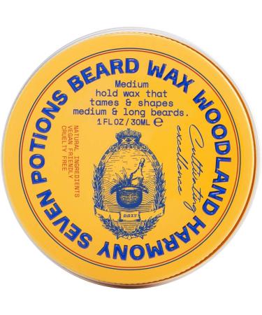 Seven Potions Beard Wax for Men Medium Hold Styling Wax to Shape And Nourish Your Beard All-Natural Vegan Cruelty Free Woodland Harmony (30 ml)