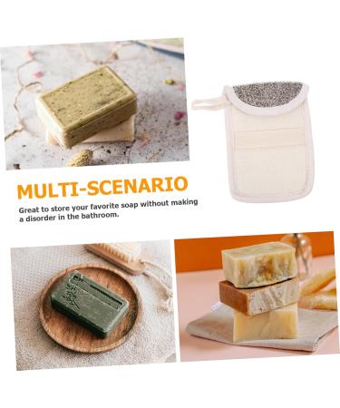 Baluue 6 Pcs Handmade Soap Storage Bag Deep Cleanse Bar Soap Sponge Foam Soap Natural Soaps Flax Black - Buy Online on GoSupps.com