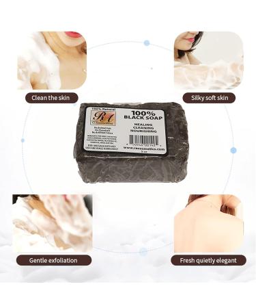 RA COSMETICS 100% Black Facial Soap | Natural Healing Cleansing Bar for Glowing Skin - Buy Internationally - Buy Online on GoSupps.com