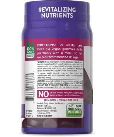 Iron Gummies 60ct Vegan Non-GMO & Gluten-Free Supplement with B Vitamins & Zinc Grape Flavor by Natures Truth - Buy Online on GoSupps.com