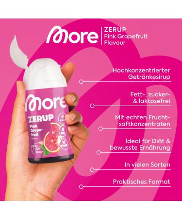 Shop More Zerup Pink Grapefruit Syrup - 4x65ml Sugar-Free Vegan Drink Mix Zero Calories Made in Germany - Perfect for 32L of Refreshing Beverages - Buy Online on GoSupps.com
