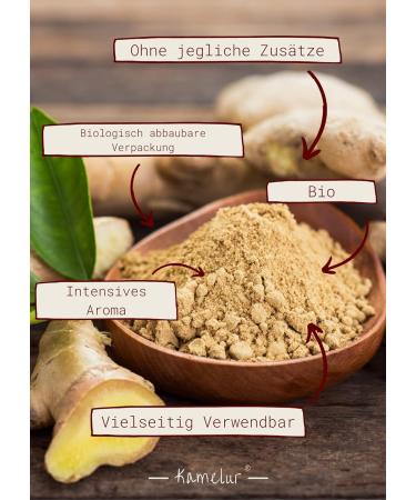 Kamelur Organic Ginger Powder 500g - Aromatic Ground Ginger for Tea - Buy Internationally - Buy Online on GoSupps.com