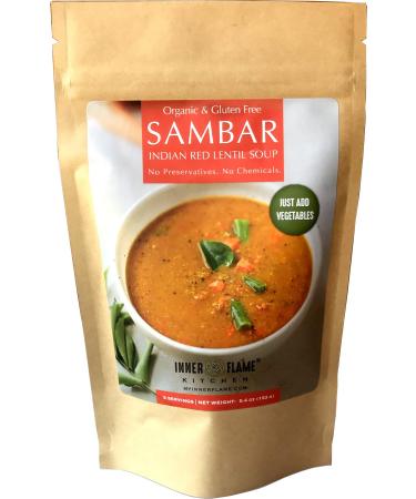 Inner Flame Authetic Instant Sambar Powder - Sambar Mix- Red Lentil Soup Authentic South Indian Style - Gluten Free - Vegan- NO CHEMICALS - NO PRESERVATIVES